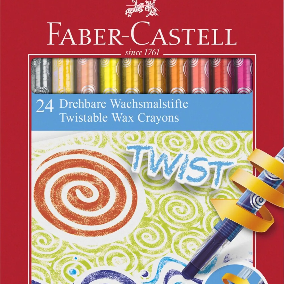 Faber-castell - Twistable Wax Crayons - Oliekridt - 24 Farver