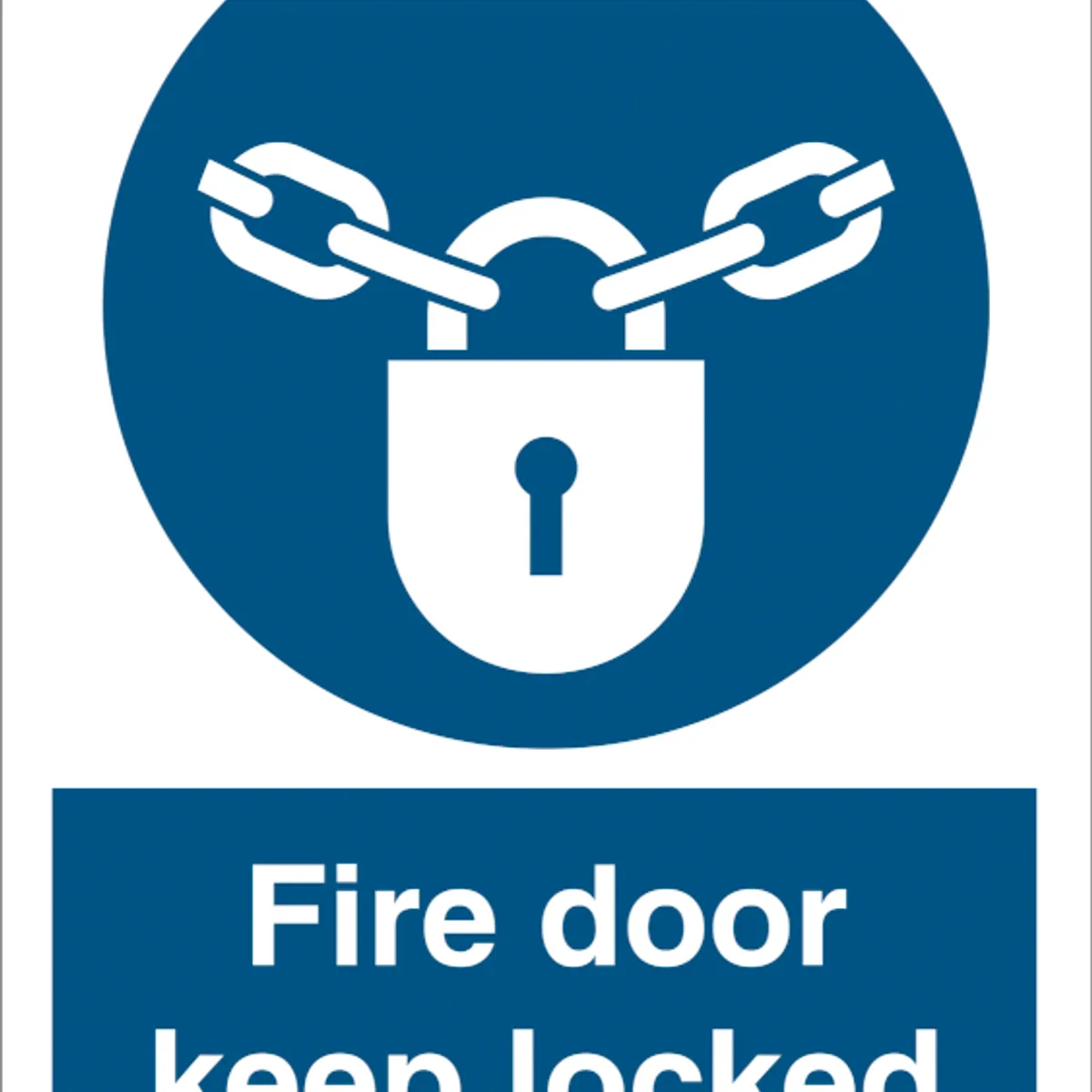 Fire door keep locked - Plast - 200 x 150 mm