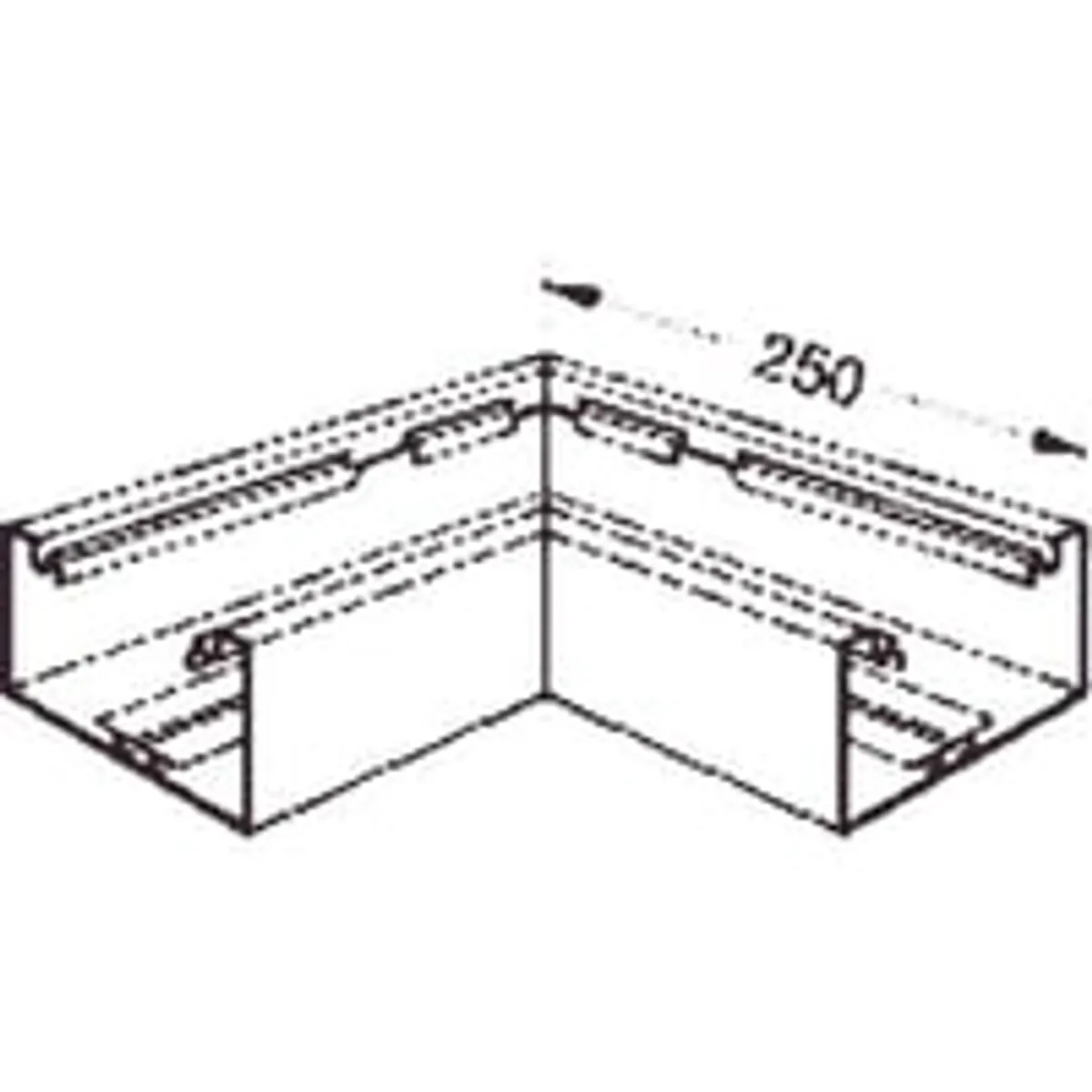 Fladvinkel 70x130 mm - hvid