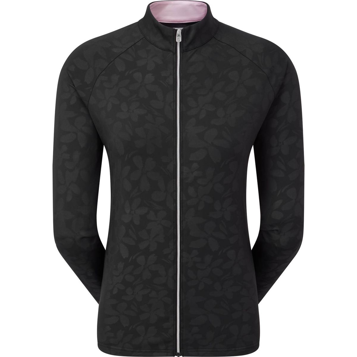 Footjoy Floral Embossed Midlayer Dame Cardigan - Black - Str. S