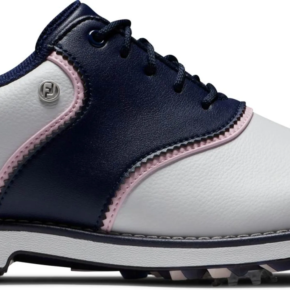 Footjoy Premiere Series (2024) Vandtætte Dame Golfsko Med Spikes - White/Navy/Pink - Str. 41 Normal