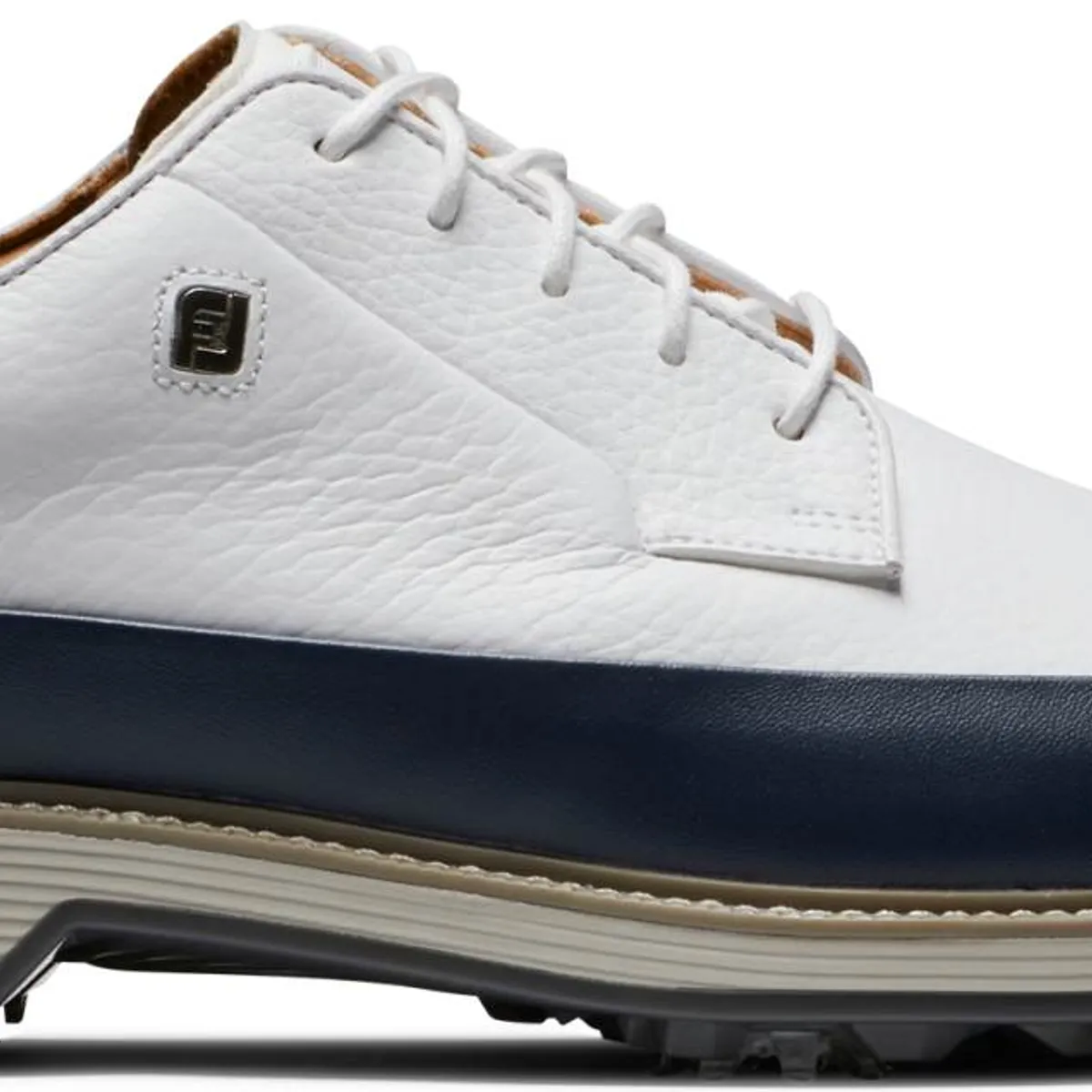 Footjoy Premiere Series Field LX Vandtætte Herre Golfsko Med Spikes - White/Navy/Grey - Str. 43 Normal