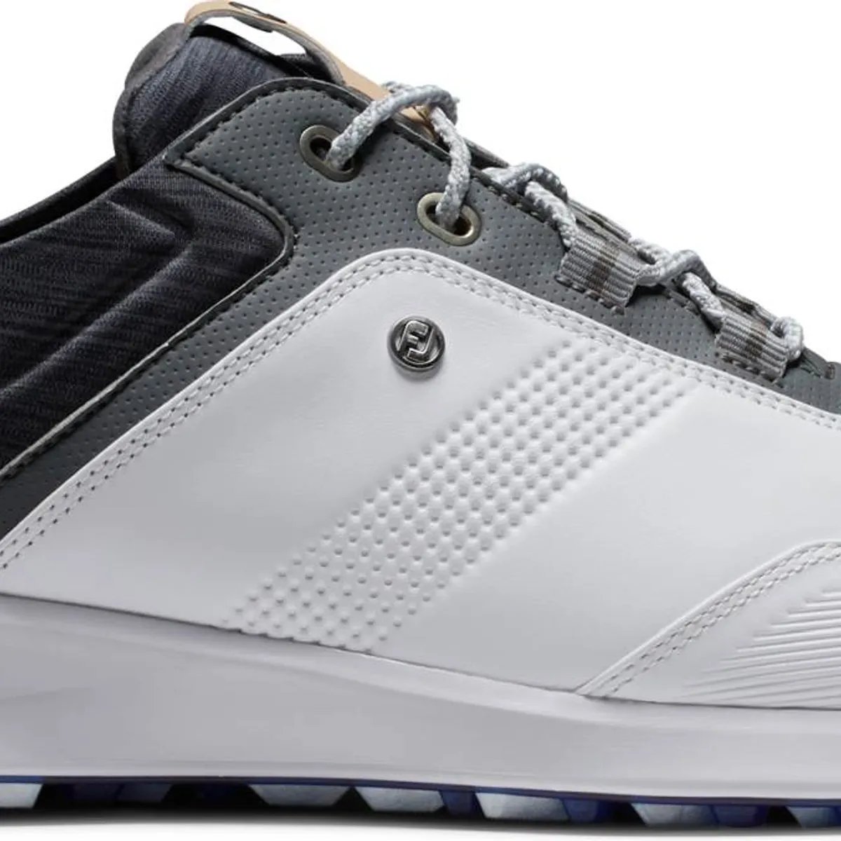 Footjoy Stratos (2023) Vandtætte Herre Golfsko Uden Spikes - White/Black/Iron - Str. 39 Normal