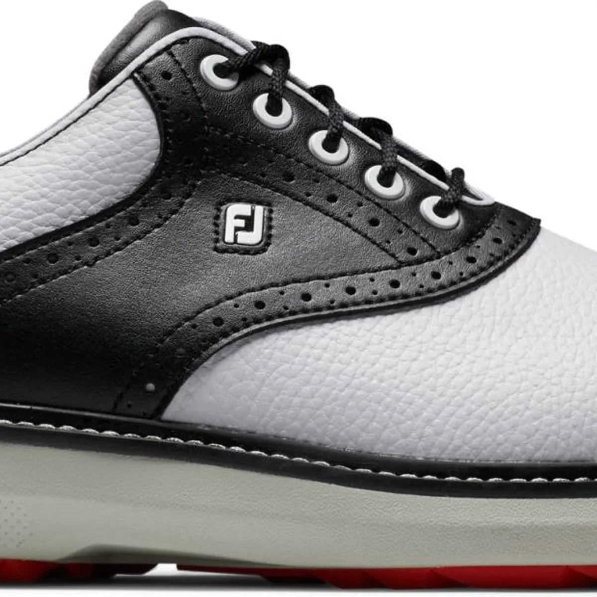 Footjoy Traditions Vandtætte Herre Golfsko Uden Spikes - White/Black/Grey - Str. 42 1/2 Normal