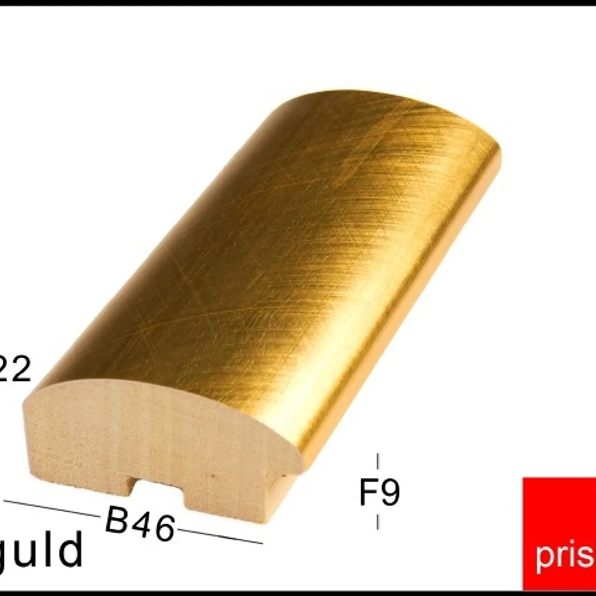 Fotoramme Nr. 252 Krydsrevet Guld-21x29.7