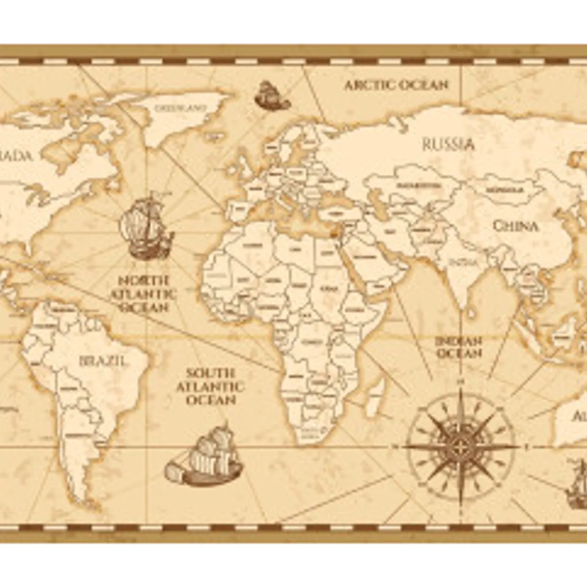 Fototapet - Antique World Map