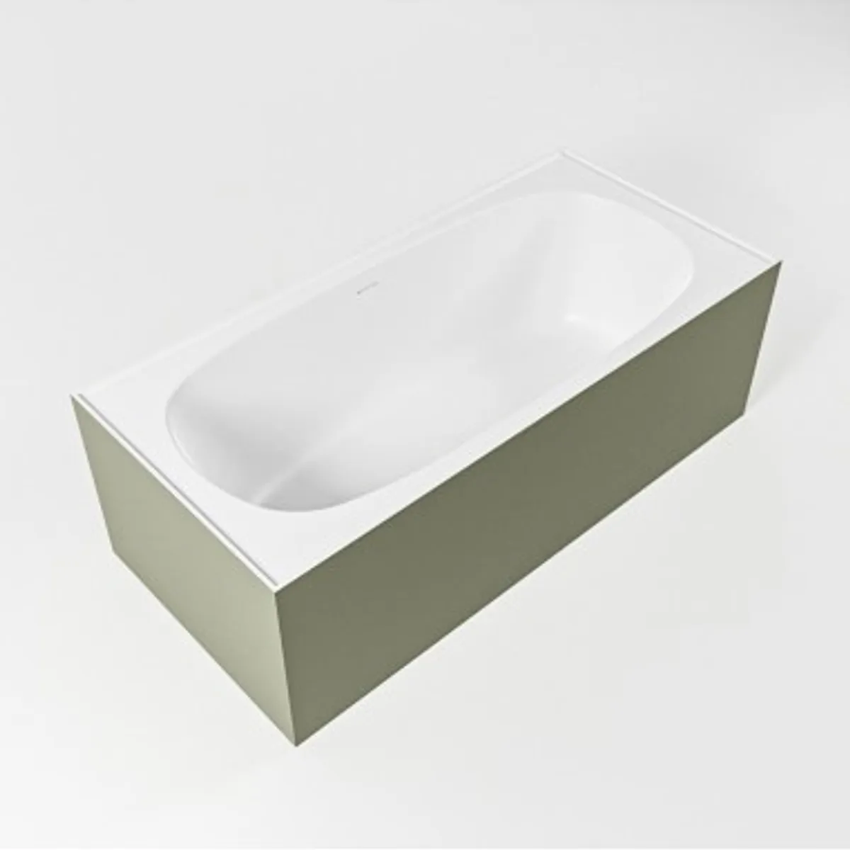 FREEZE fritstående badekar 180 x 85 cm Solid surface - Talkum/Armygrøn