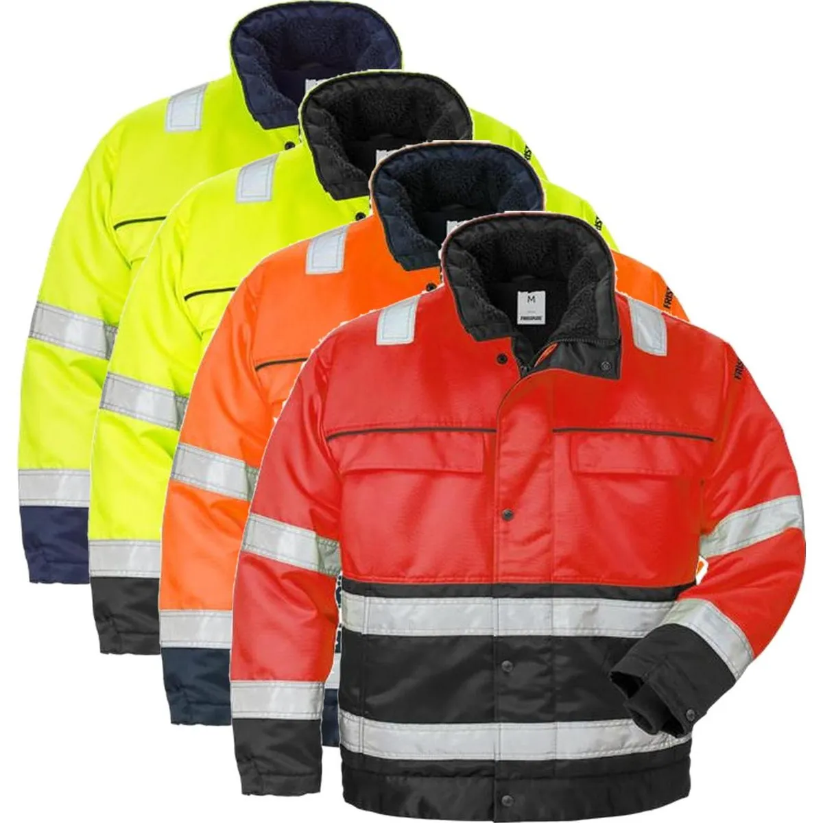 Fristads 100496 Hi Vis vinterjakke kl.3 444 / Arbejdsjakke Hi-Vis Gul/Sort L