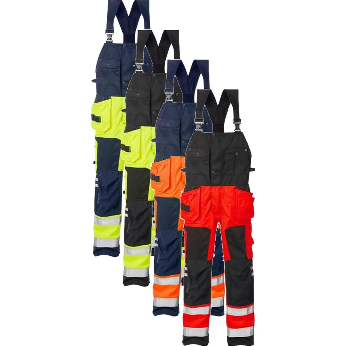 Fristads 101018 Hi Vis håndværker overalls kl.2 1014 / Arbejdsoveralls Hi-Vis Orange/Marine C44