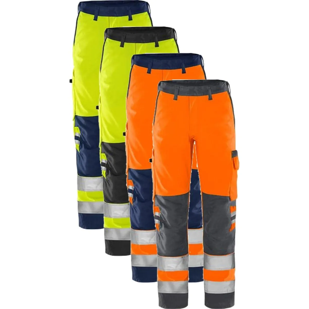 Fristads 131982 HiVis Green bukser kl.2 2651 GPLU / Arbejdsbukser Hi-Vis Orange/Marine C64