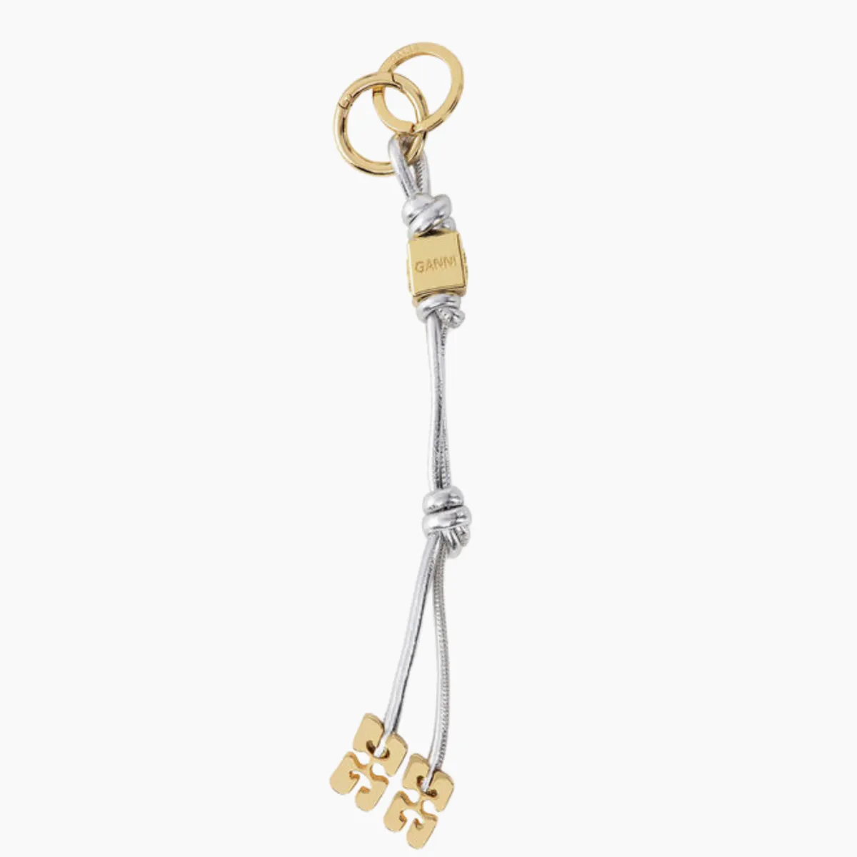 Ganni Bou Keyring Metallic A6257 - Silver - GANNI - Sølv One Size