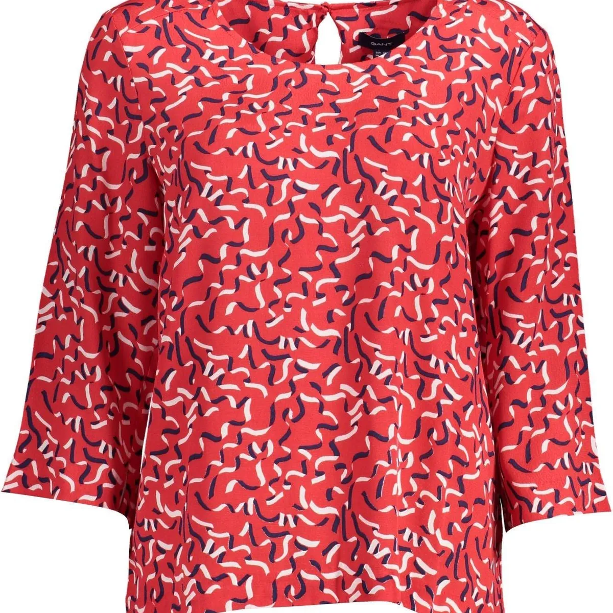 Gant Elegant Red Viscose Shirt with Wide Neckline