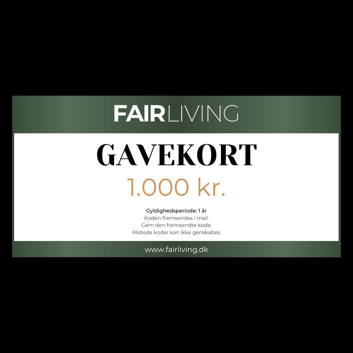 Gavekort til FairLiving.dk