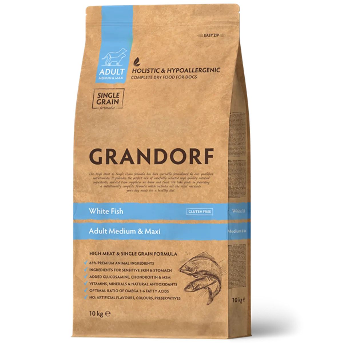 Grandorf hundefoder hvid fisk, 10 kg