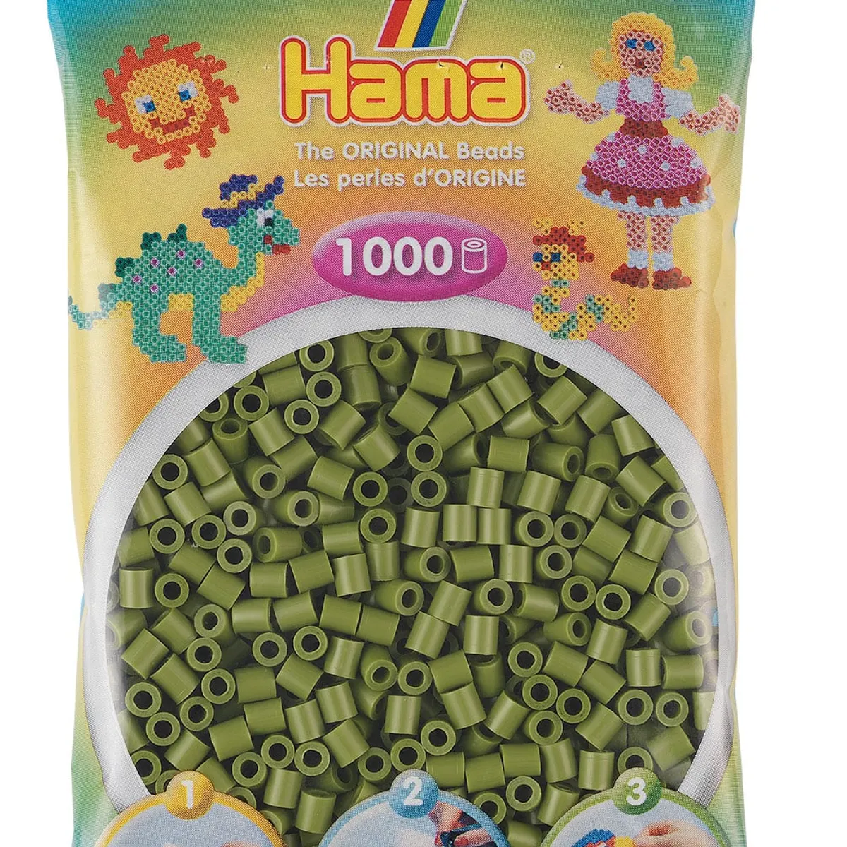 Hama Perler - 1000 stk oliven - Midi (207-84)