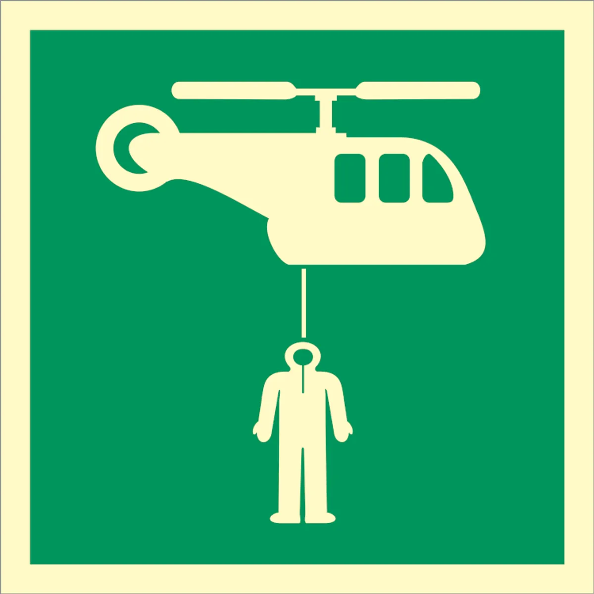 Helicopter pickup area - Efterlysende Vinyl HI150 - 150 x 150 mm