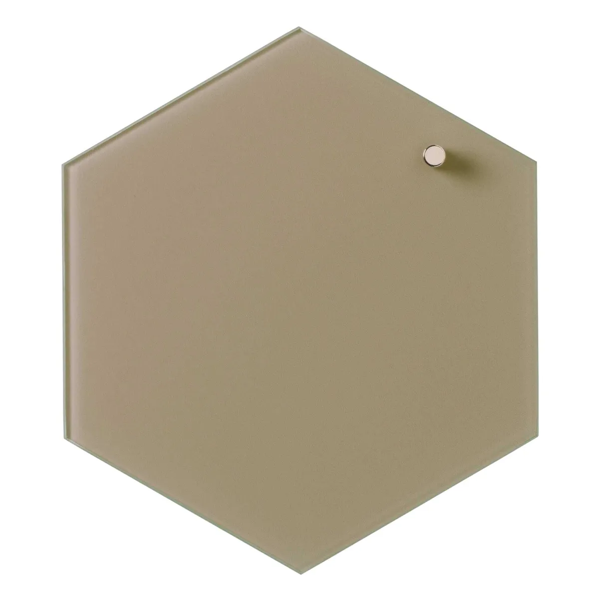 Hexagonal 21 cm. Beige Magnetisk glastavle