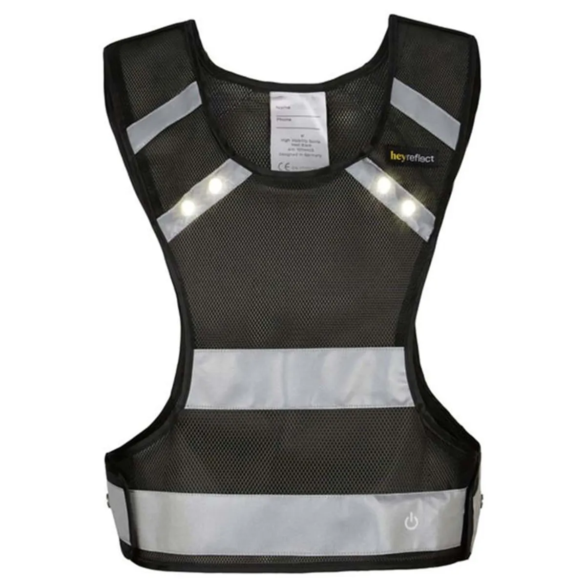 heyReflect Sport Refleksvest med led lys - Sort - Str. L