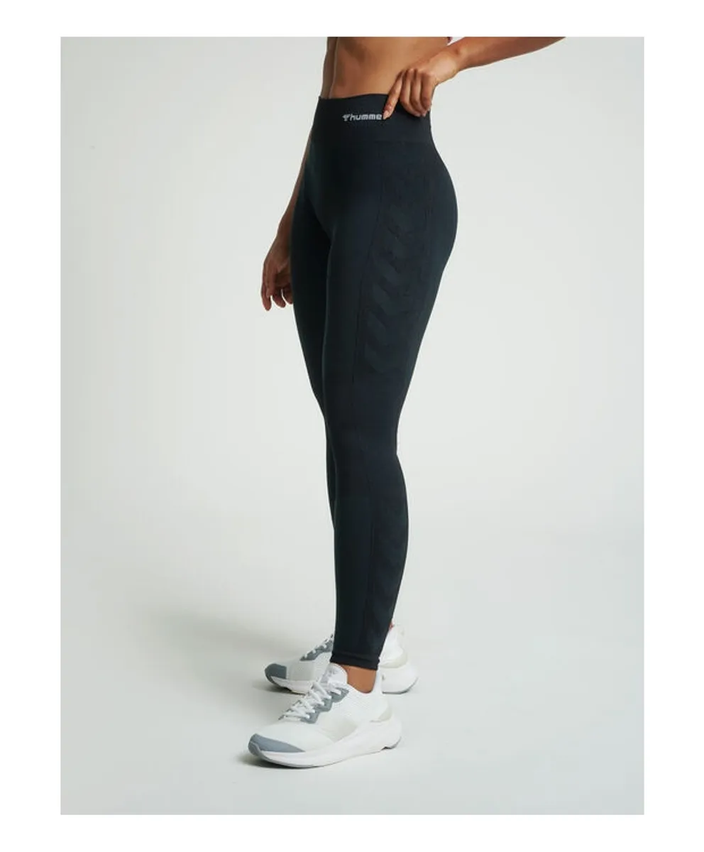 Hummel Clea Seamless Mid Waist Tights i sort til kvinder