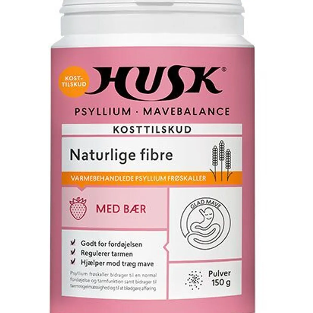 HUSK Psyllium Mavebalance med bær, 150g.