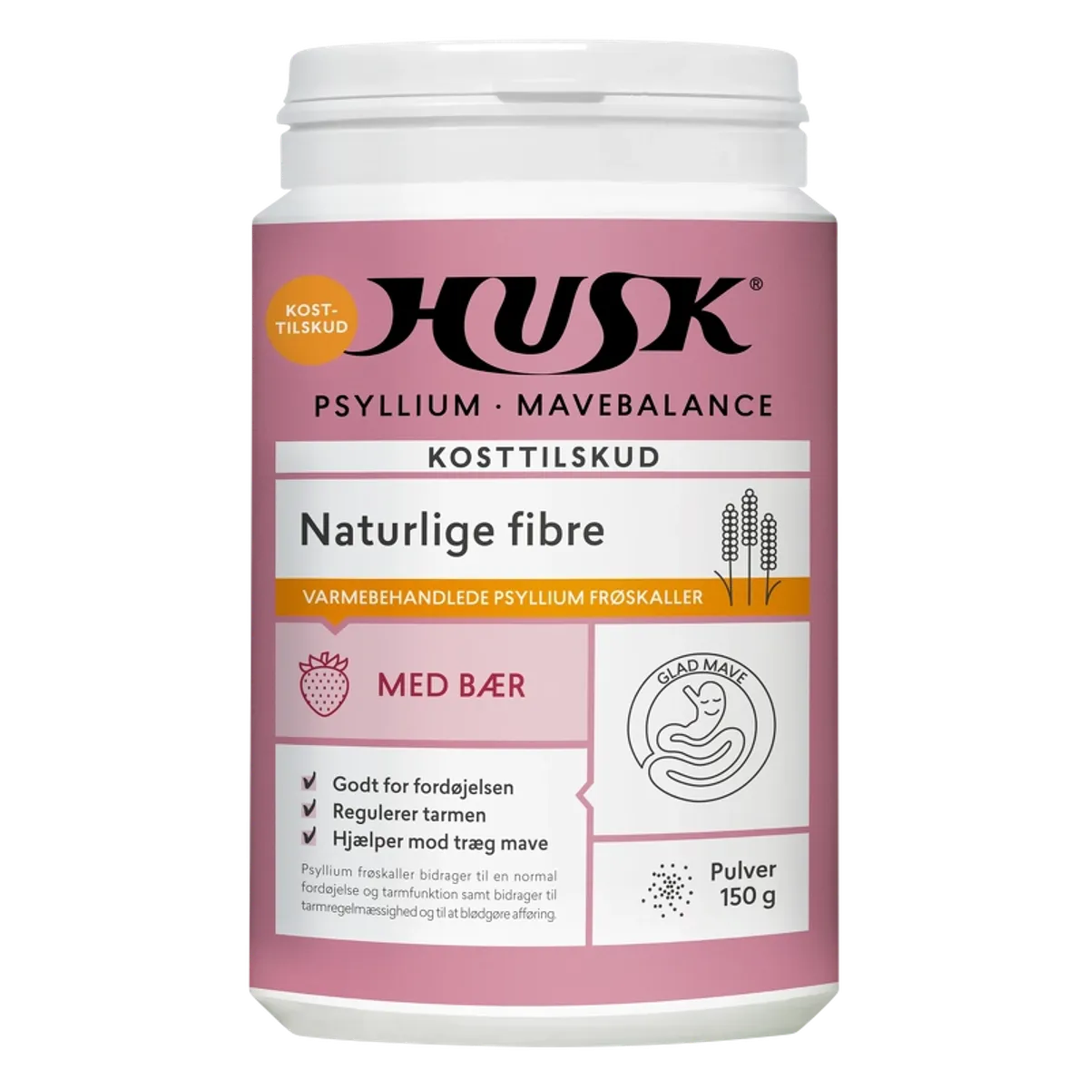 HUSK Psyllium Mavebalance Pulver Med Bær 150 gr.