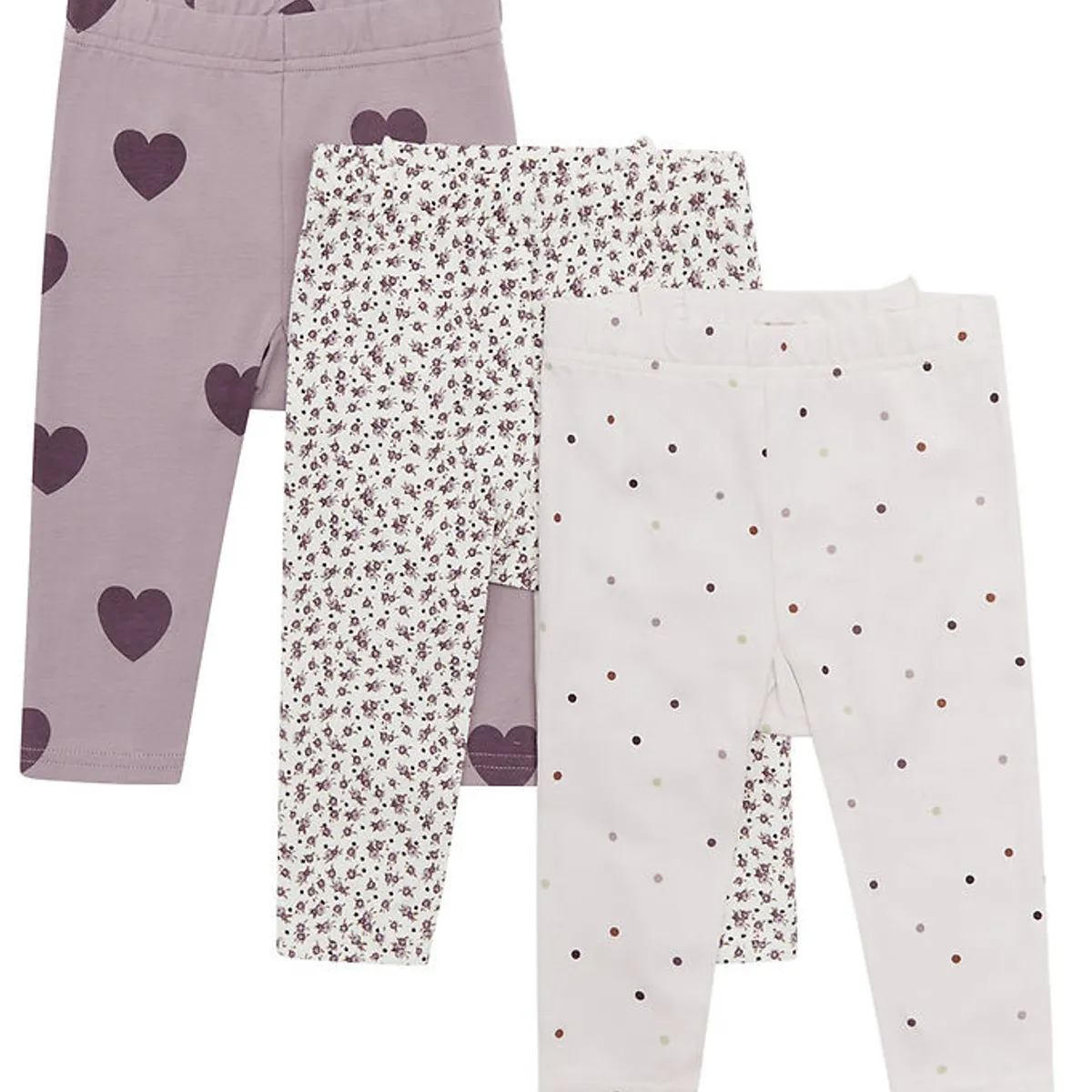 Hust and Claire Leggings - 3-pak - Liva - Purple Dove m. Flæser