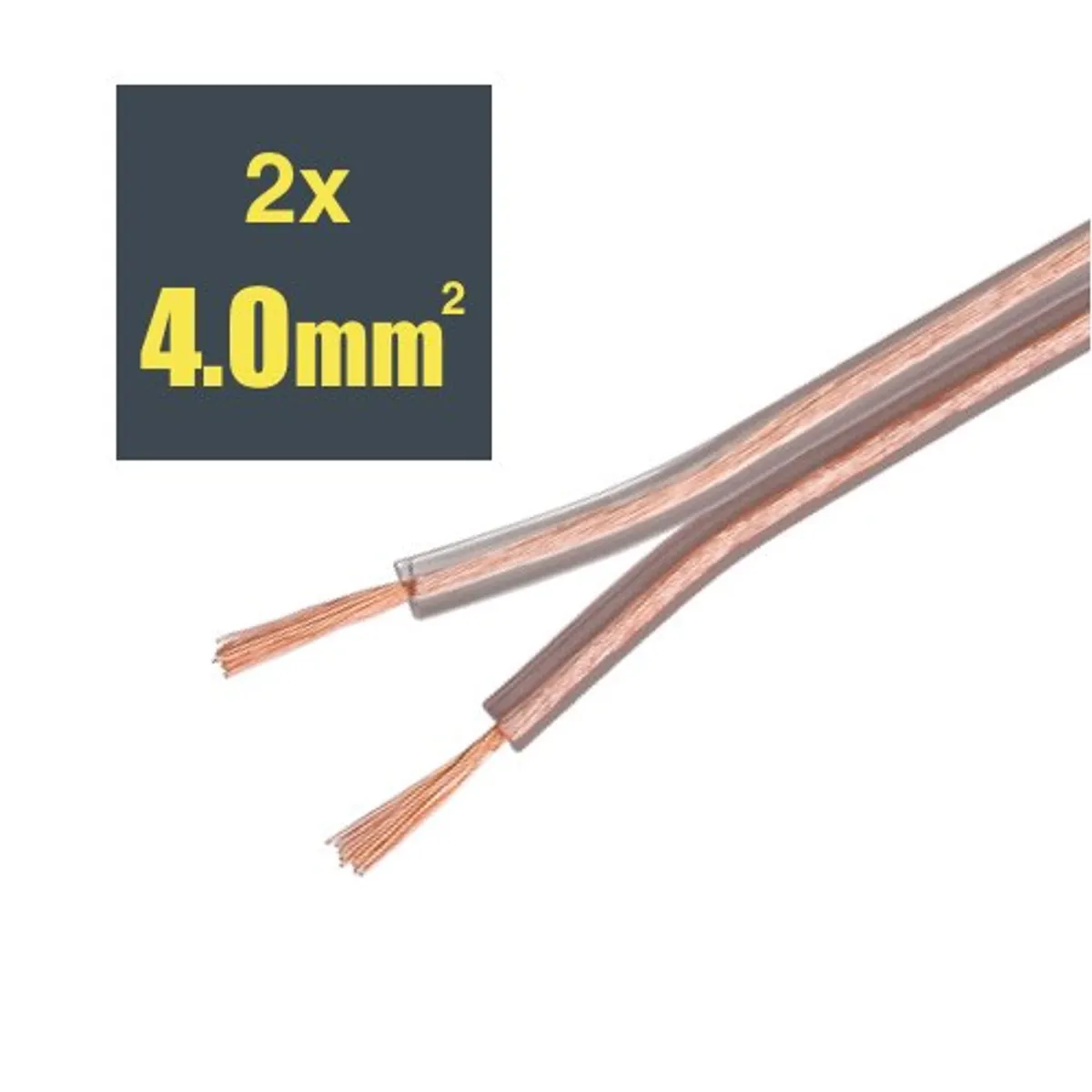 Højtaler kabel (2 x 4.0 mm ²) (Gennemsigtig) - 10,0 m - Goobay