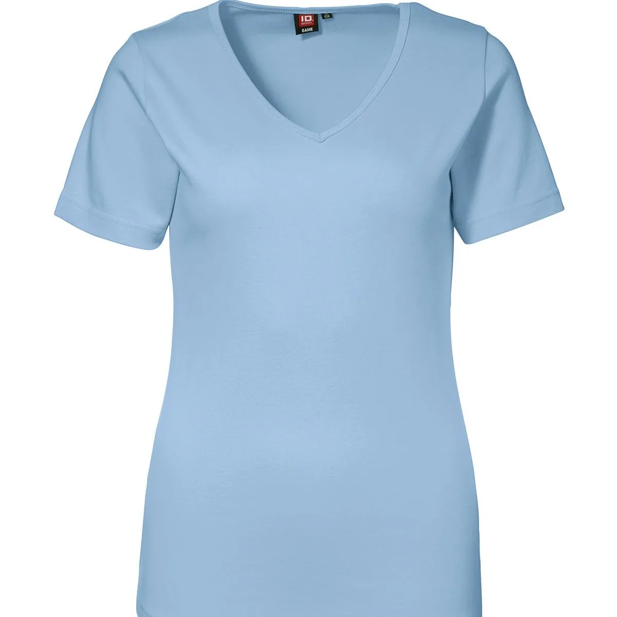 ID Feminin V-hals T-Shirt Light Blå