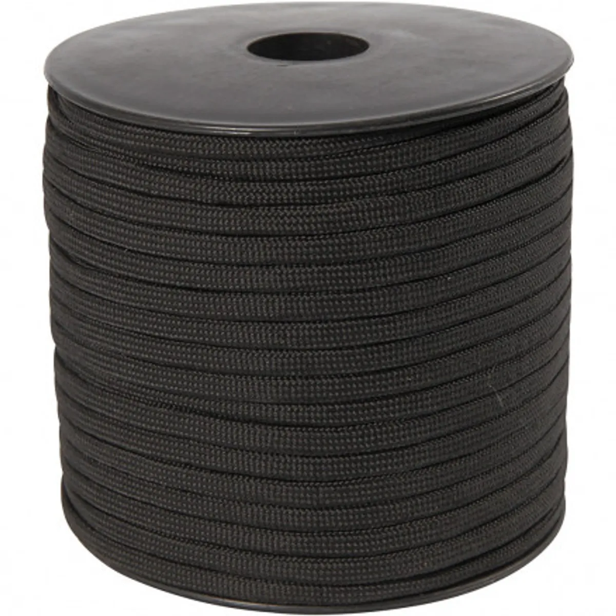 Imiteret faldskærmsline/paracord, B: 5 mm, sort, 50m