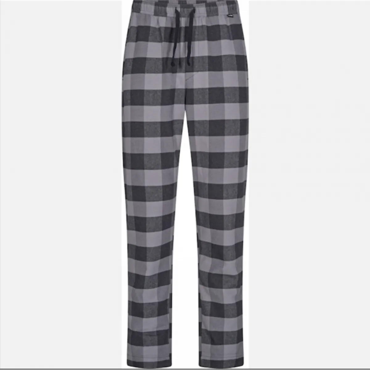 JBS pyjamasbukser i flannel i sort ternet nuancer til herre