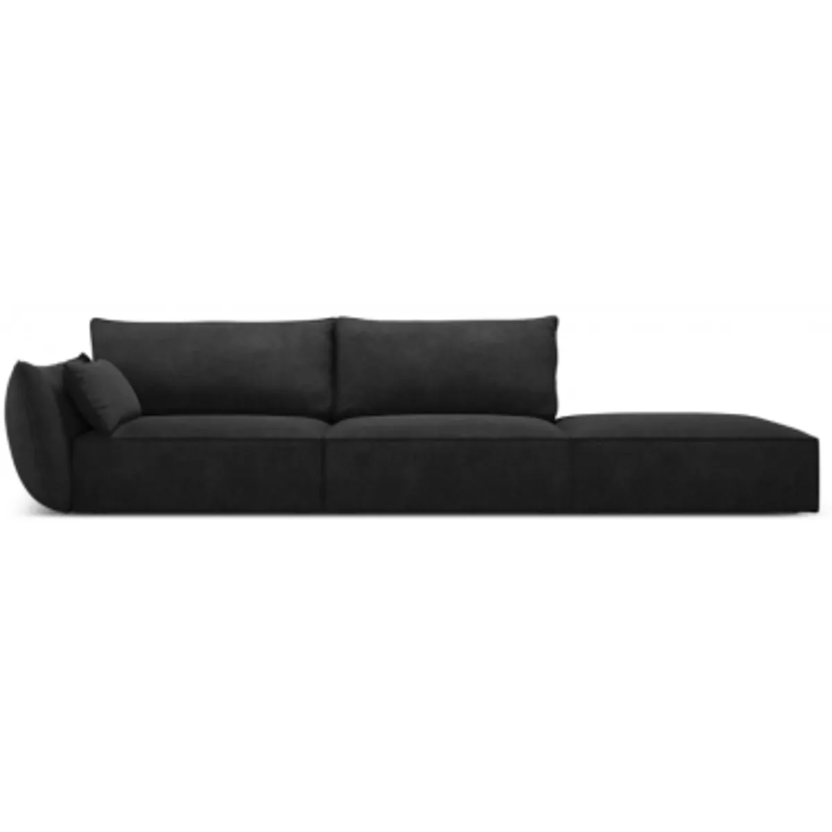 Kaelle højrevendt 4-personers sofa i chenille B286 cm - Sort