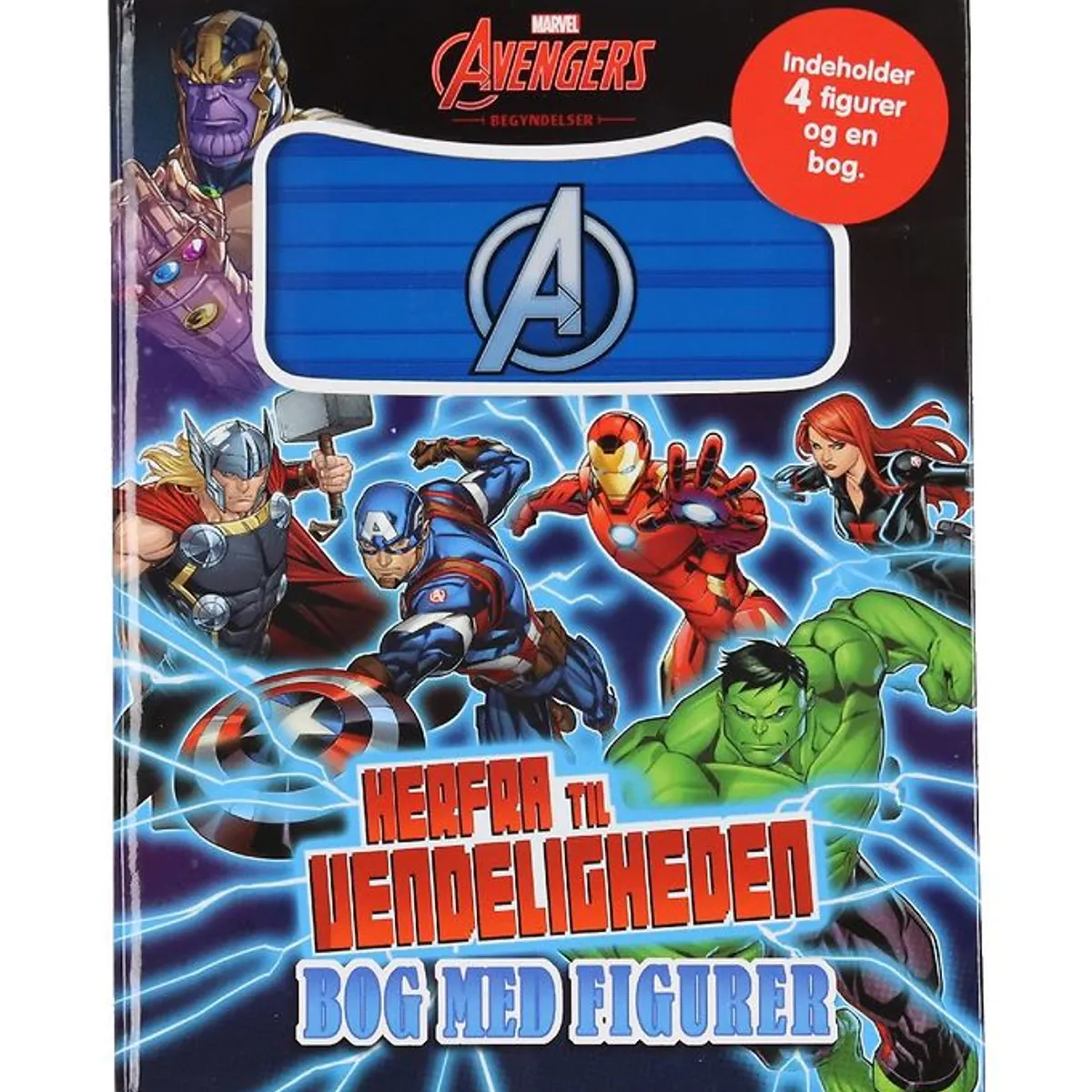 Karrusel Forlag Bog - Marvel Avengers - 4 figurer og bog