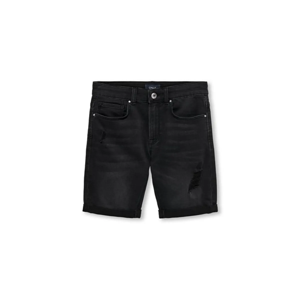 KIDS ONLY KOBPLY shorts skinny fit jeans i sort til drenge