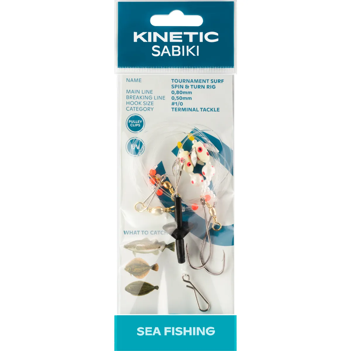 Kinetic Sabiki Tournament Surf Spin&Turn Fladfiskforfang #1/0 Pearl