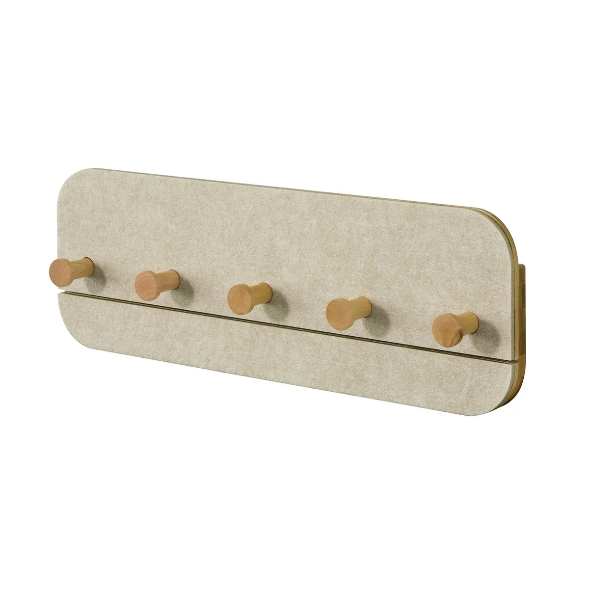 Knagerække med 5 kroge, beige