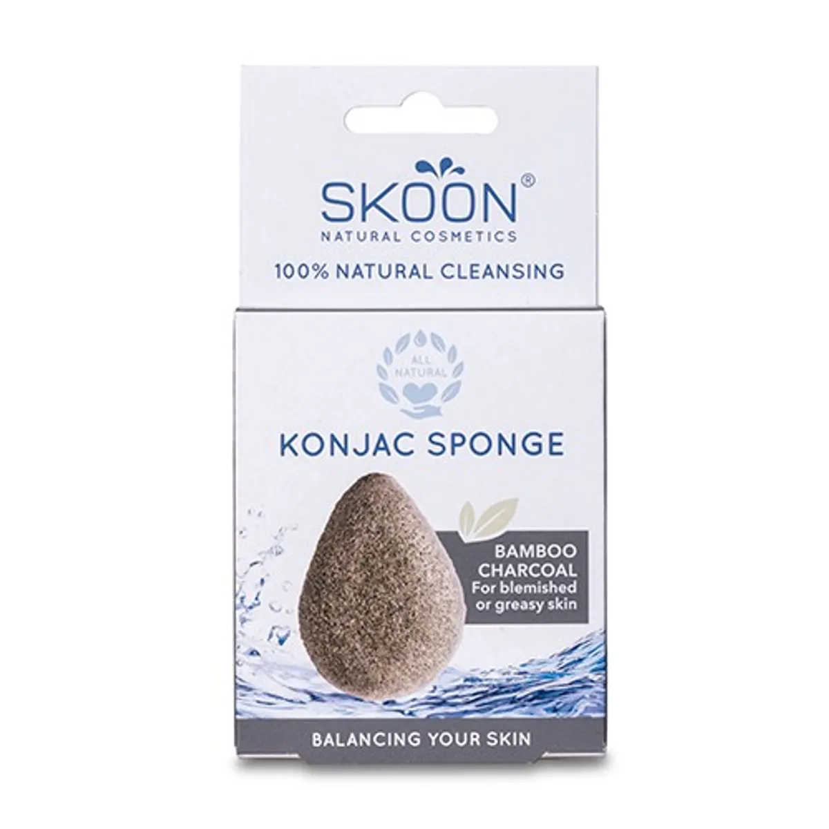 Konjak svamp Bamboo charcoal - 1 styk - Skoon