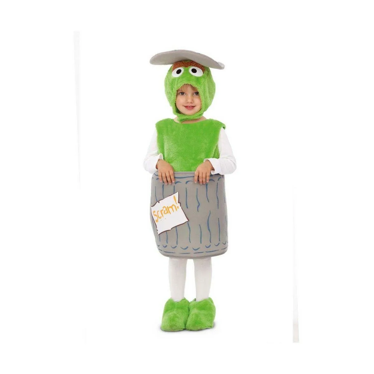 Kostume til babyer Oscar the Grouch Sesame Street Grøn (4 Dele) 3-4 år