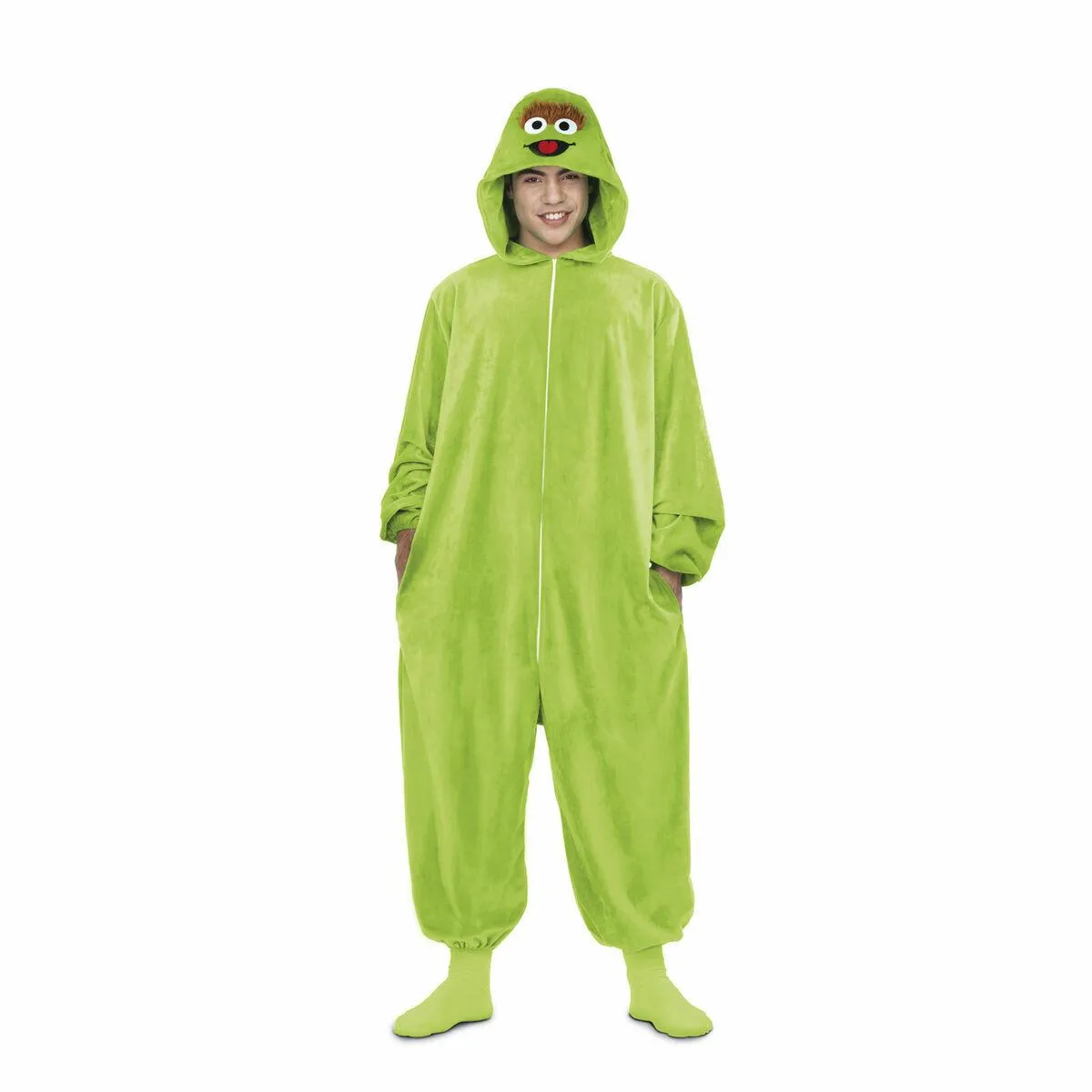 Kostume til voksne Oscar the Grouch Sesame Street Grøn M/L