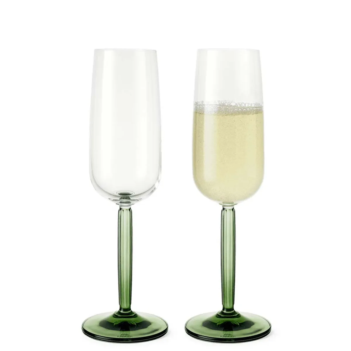 Kähler - Hammershøi Champagneglas 24 cl grøn 2 stk