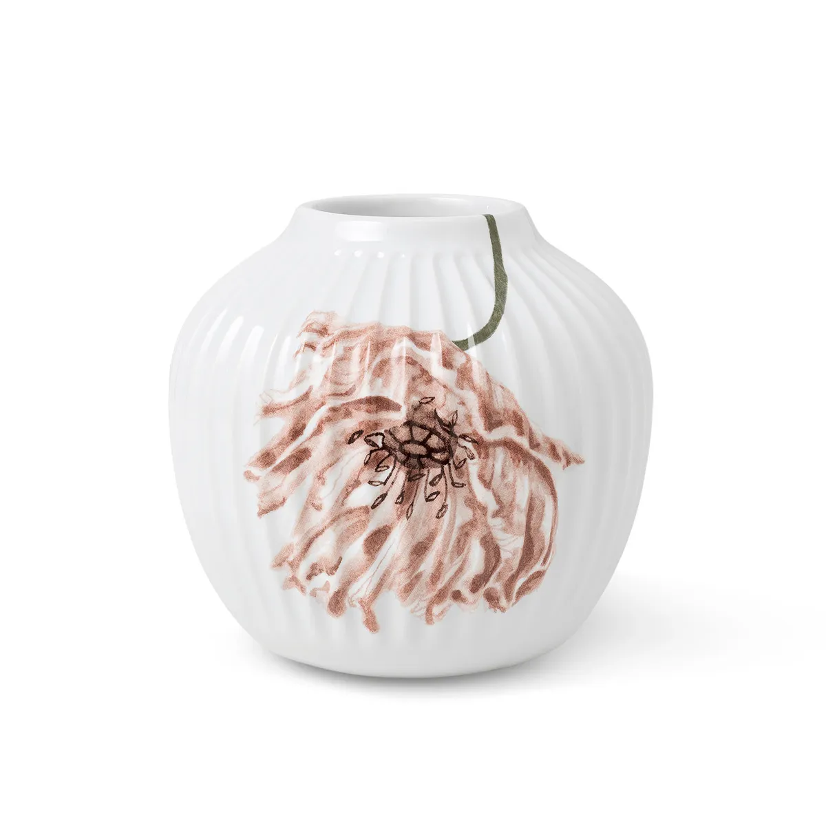 Kähler Hammershøi Poppy Vase, Hvid med deko