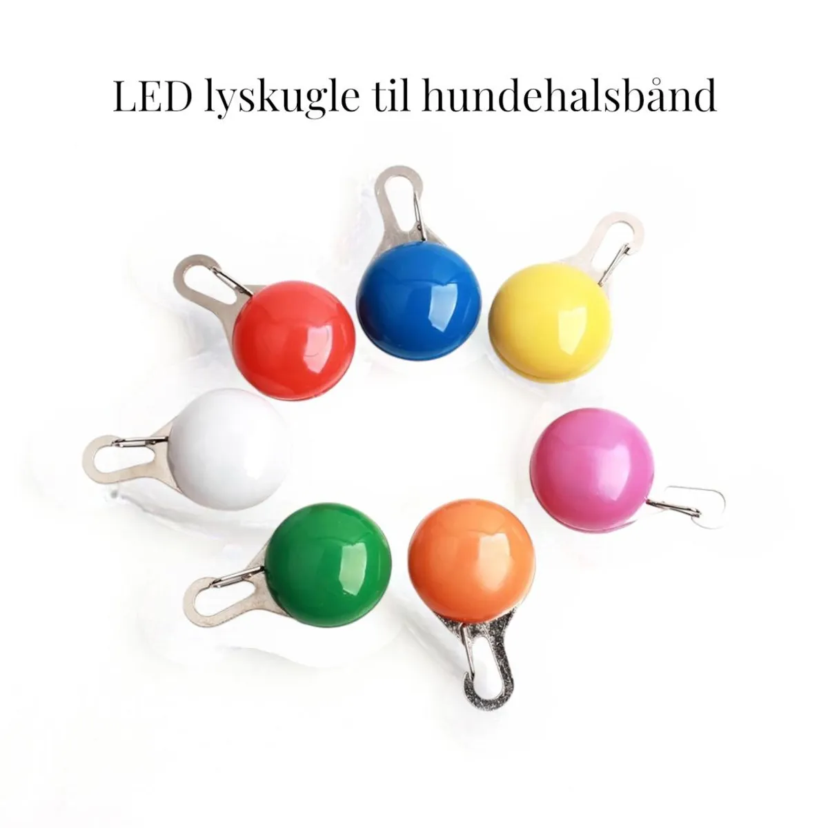 LED lyskugle til halsbånd - Orange