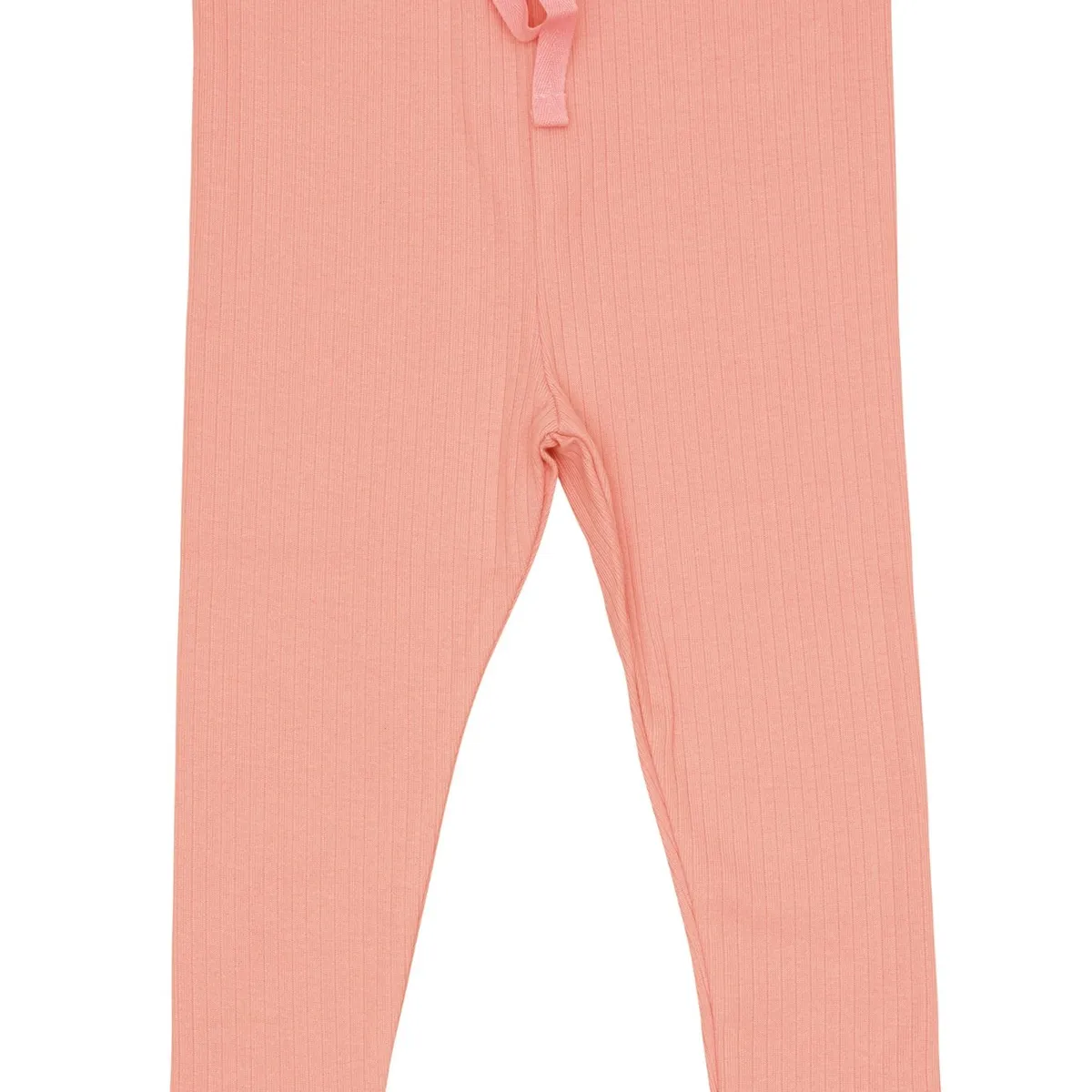 LEGGINGS I RIB JERSEY MED SNØRE - CORAL - CORAL / 116