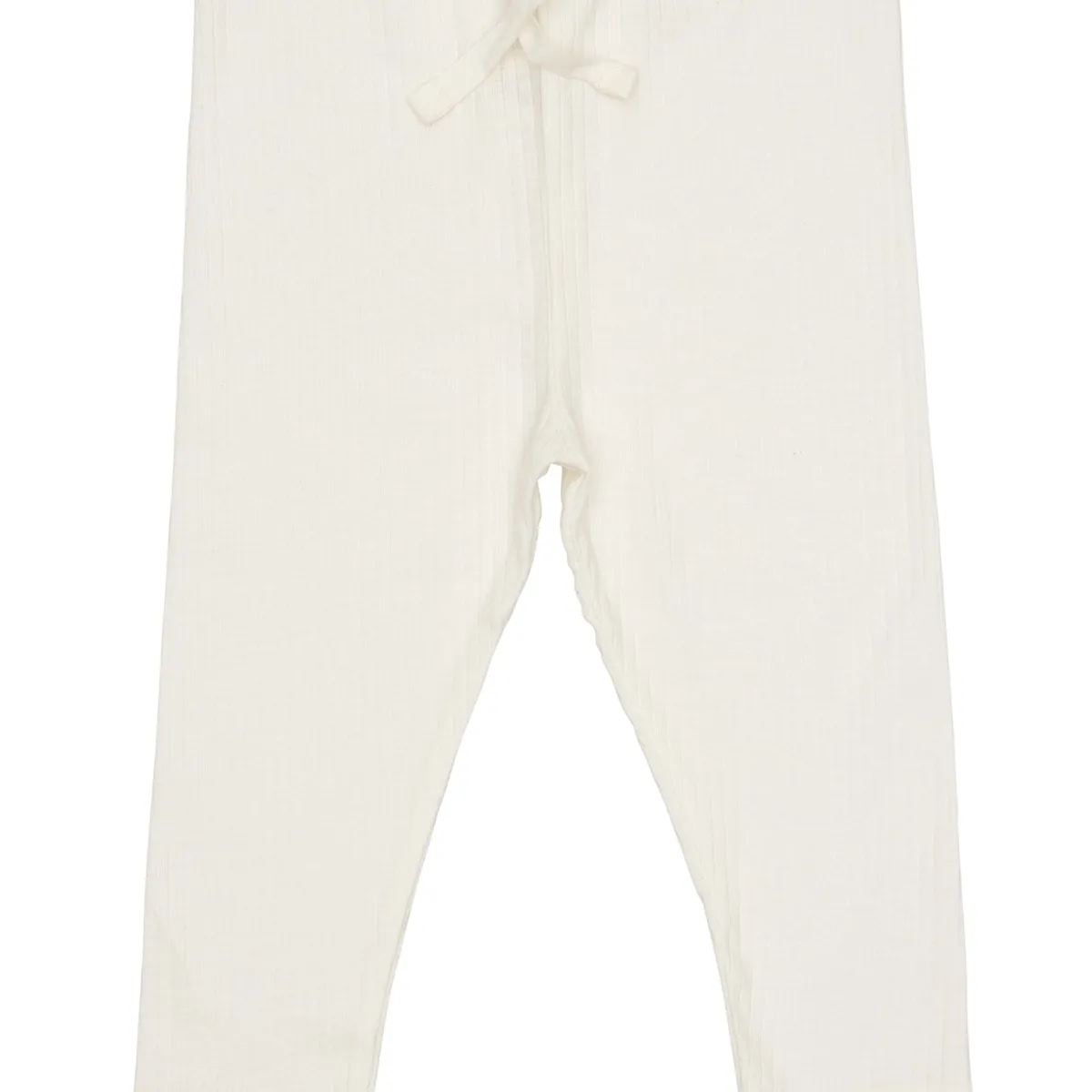 LEGGINGS I RIB JERSEY MED SNØRE - CREAM - CREAM / 80