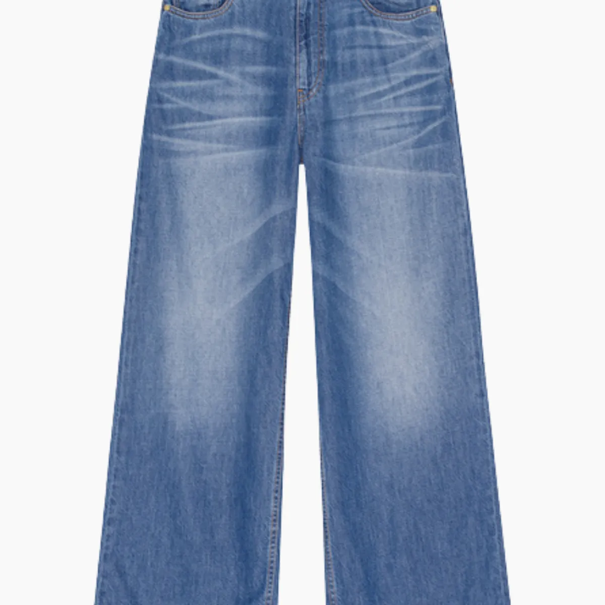 Light Denim Wide Jeans J1487 - Mid Blue Vintage - GANNI - Blå 29