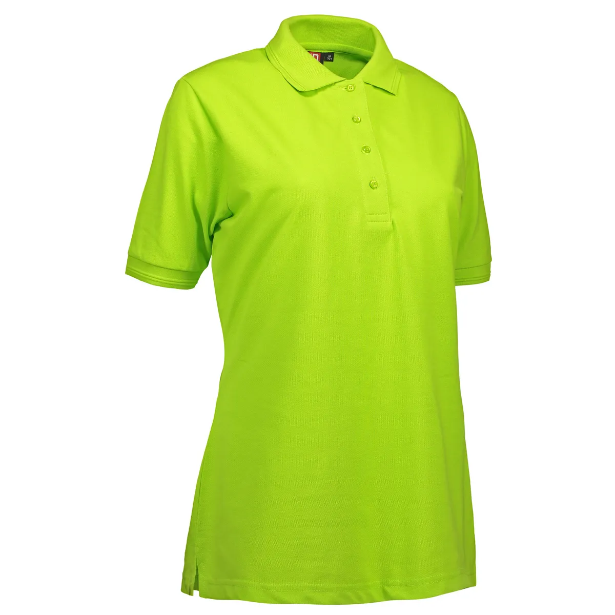 Lime farvet dame polo t-shirt i slidstærkt materiale - 4XL