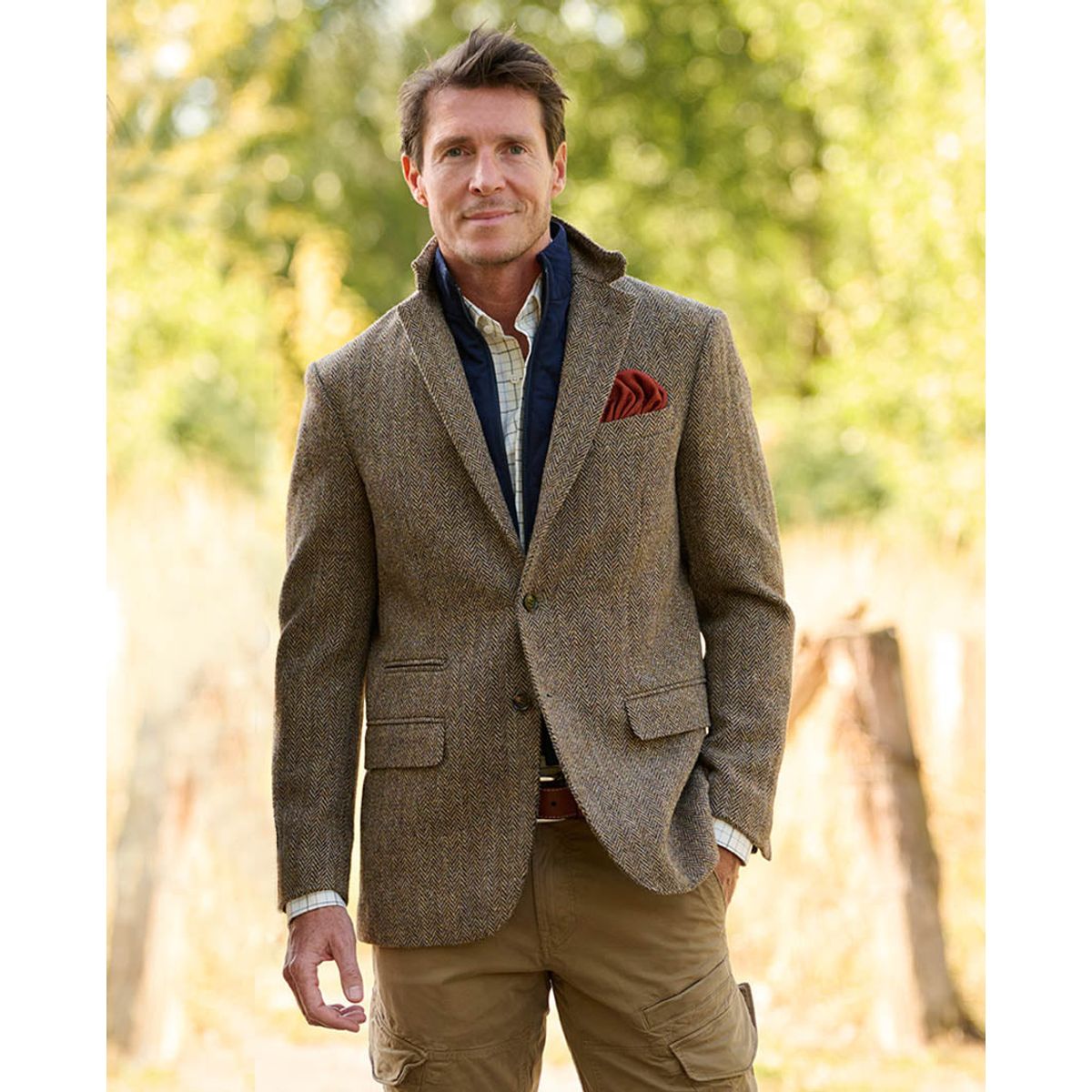 London tweed blazer, Harris Tweed, country herringbone - 62 EU / 5XL