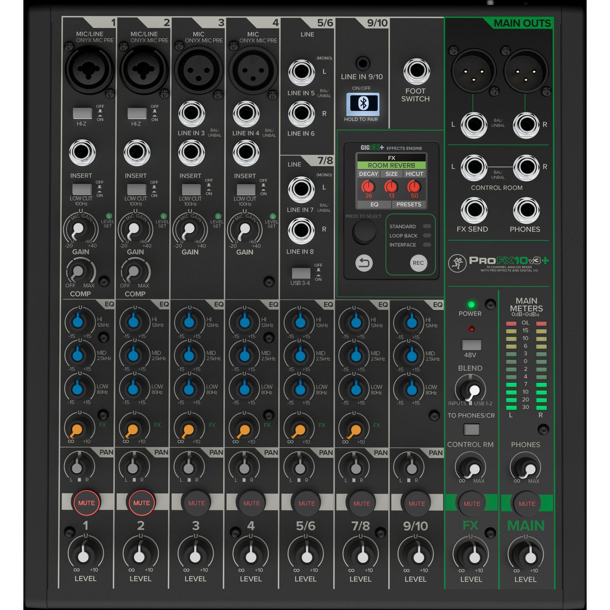 Mackie ProFX10v3+ - 10-kanals mixer med FX and USB