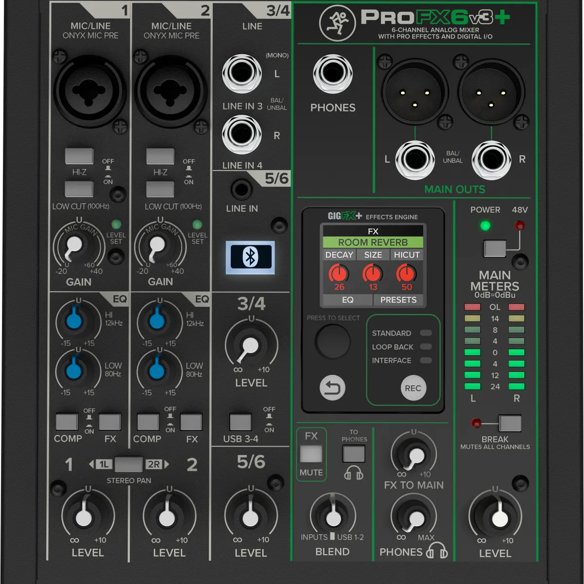 Mackie ProFX6v3+ - 6-kanals mixer med FX and USB