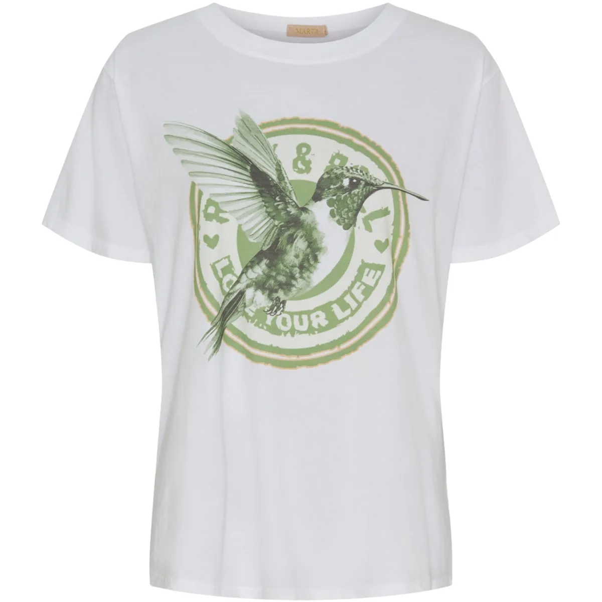 Marta Du Chateau dame t-shirt MdcInge - White/Millitary Hummingbird