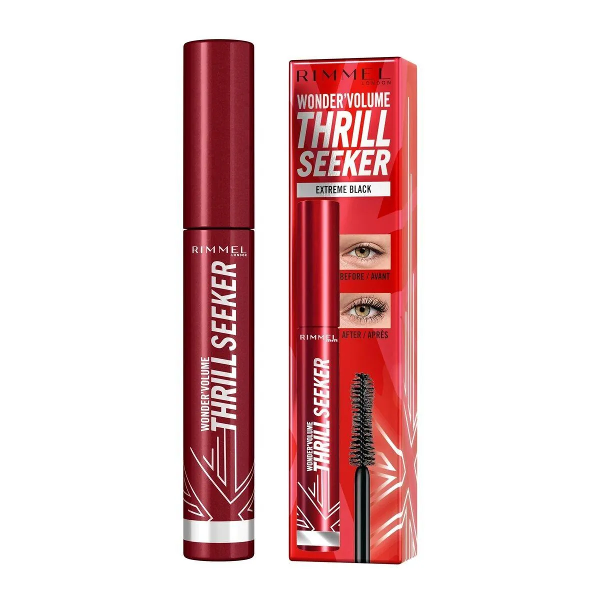 Mascara til Øjenvipper Rimmel London Wonder Volume Thrill Seeker Extreme Black 8 ml